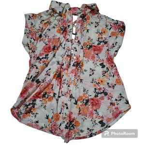 Crisscross Back White Floral Top